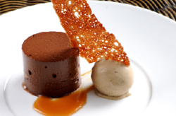 A picture of a desert from the top trio at The Montagu Arms Hotel.